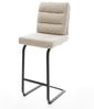 Barstuhl Pela-Flex Webstoff Soft Beige Freischwinger Flach Metall Schwarz Bild 2