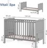 Babybett Tobi Grau 60x120 cm Vitalispa Bild 3
