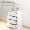HOMCOM Kommode mit 4 Schubladen (Schubladenkommode, 1 St, Beistellschrank), für Wohnzimmer, Schlafzimmer, Hochglanzweiß 60 x 40 x 85cm Bild 4