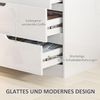 HOMCOM Kommode mit 4 Schubladen (Schubladenkommode, 1 St, Beistellschrank), für Wohnzimmer, Schlafzimmer, Hochglanzweiß 60 x 40 x 85cm Bild 5