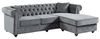 Vente-unique - Chesterfield Ecksofa - Samt - Anthrazit - TOLEDO Bild 1