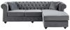 Vente-unique - Chesterfield Ecksofa - Samt - Anthrazit - TOLEDO Bild 4