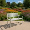 TPFGarden Gartenbank RUGBY (2-Sitzer Holzbank aus Aluminium, mit Armlehnen, Robuste und gemütliche Outdoor Bank weiß), Hochwertige Bank mit den Maßen (BxHxT): 122 x 87 x 59 cm Bild 5