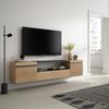 Skraut Home | TV-Schrank, Lowboard | für Wohnzimmer und Esszimmer | 200 x 45 x 35 cm | Für TV-Geräte bis zu 80" | Hängend | Moderner Stil | Eiche Bild 2
