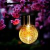 Spetebo LED Solarleuchte Solarleuchten in Bruchglas Optik, Ein-/Ausschalter, LED, warm weiß, Gartenbeleutung Hängekugeln Gartendeko Bild 5