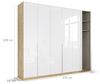 Rauch Möbel Alabama, Kleiderschrank für Schlafzimmer, Kinderzimmer, Wohnzimmer, Garderobe, Flur, 6-türig, mit Zubehör Classic, Farbe Weiß Hochglanz/Eiche Artisan, Holz, Breite 271 cm Bild 3