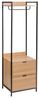 Modularer Schrank mit Stange und 2 Schubladen aus PB und Metall in Natur und Schwarz Bild 1