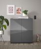 Kommode SANTORIN Anthrazit mit Glasfront, Schrank Korpus in Anthrazit mit Oberboden in Glas-mit viel Stauraum für Ihren Wohnbereich - 90 x 99 x 40 cm (B/H/T) Bild 2