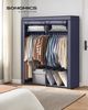 Songmics Stoffschrank mit 2 Kleiderstangen, faltbar, Stoff Dunkelblau, 140 x 43 x 174 cm Bild 2