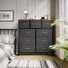 YITAHOME kommode mit Schubladen, Schrank mit 9 Schubladen aus Stoff, Aufbewahrungskommode Industrial Stil für Schlafzimmer, Wohnzimmer, Kinderzimmer, Flur, Aufbewahrungsschrank, kühlgrau Bild 2