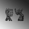 dekoratives Wandaccessoire aus Metall, 'Tree Man And Woman', Schwarz Bild 5