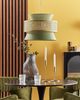 Hängelampe grün natürlich Baumwolle Rattan Boho Wohnzimmer Esszimmer Bild 2