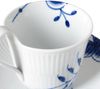 Tasse mit Untertasse mit hohem Henkel - 250 ml Blue Fluted Mega Royal Copenhagen Kaffeetasse - Mikrowelle geeignet, Spülmaschinenfest Bild 3