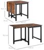 HOMCOM Klapptisch ausziehbar, klappbar mit Rollen, bis 20 kg belastbar (Esszimmertisch, 1-St, Küchentisch), für Küche, Esszimmer, 118 x 70 x 76,5 cm, Braun Bild 3
