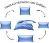 Mako-Satin Baumwollsatin Bettwäsche Uni einfarbig zum Kombinieren (Bettbezug 200x200 cm, Hellblau) Bild 5