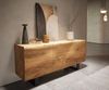 Sideboard New Live-Edge 145 cm Eiche Natur 3 Türen Kufe Metall Schwarz Bild 5