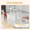 PawHut Freigehege Hundeabsperrgitter mit 8 Platten, Stahl, Weiß 154 x 154 x 90 cm Bild 5