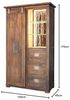 Woodroom Highboard Pali (Mango massiv gewachst dunkelbraun lackiert 100x175x45 cm, 3 Schubladen, 1 Rolltür), Highboard, Wohnzimmerschrank Bild 3
