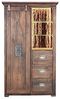 Woodroom Highboard Pali (Mango massiv gewachst dunkelbraun lackiert 100x175x45 cm, 3 Schubladen, 1 Rolltür), Highboard, Wohnzimmerschrank Bild 5