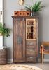 Woodroom Highboard Pali (Mango massiv gewachst dunkelbraun lackiert 100x175x45 cm, 3 Schubladen, 1 Rolltür), Highboard, Wohnzimmerschrank Bild 2
