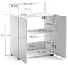 Dmora - Badezimmermöbel Orkney, Badezimmerschrank, Mehrzweckschrank, Hängeschrank mit Spiegel, Made in Italy, Glänzendes Weiß, 60x34h62 cm Bild 2