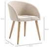 HOMCOM Esszimmerstuhl Polsterstühle mit Holzbeinen (Küchenstuhl, 2 St), für Esszimmer, Wohnzimmer, Beige Bild 3