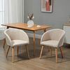 HOMCOM Esszimmerstuhl Polsterstühle mit Holzbeinen (Küchenstuhl, 2 St), für Esszimmer, Wohnzimmer, Beige Bild 2