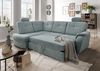 Ecksofa >Elli< Schlaffunktion, Stauraum, 2 Kopfstützen, mint - 264x92x180cm (BxHxT) Bild 2