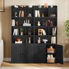 YITAHOME 4-stöckiges Bücherregal mit Türen und Schrank, freistehendes Bücherregal mit offenen Fächern für Zuhause, Büro, Wohnzimmer und Schlafzimmer, Schwarz, 60 x 30 x 159 cm Bild 3