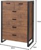 Highboard HWC-A27, 6 Schubladen, 115 x 80 x 40 cm ,3D-Struktur, Wildeiche-Optik Bild 2