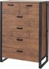 Highboard HWC-A27, 6 Schubladen, 115 x 80 x 40 cm ,3D-Struktur, Wildeiche-Optik Bild 3