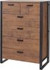 Highboard HWC-A27, 6 Schubladen, 115 x 80 x 40 cm ,3D-Struktur, Wildeiche-Optik Bild 4