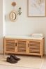 AD. CON Schuhbank Schuhbank aus Bambus mit Schrank und Sitzkissen Sitzbank Schuhregal Bild 2