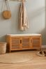 AD. CON Schuhbank Schuhbank aus Bambus mit Schrank und Sitzkissen Sitzbank Schuhregal Bild 5