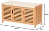 AD. CON Schuhbank Schuhbank aus Bambus mit Schrank und Sitzkissen Sitzbank Schuhregal Bild 3