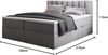 Palermo Boxspringbett mit Bettkästen H3 Matratze mit Topper (Grau, 160x200 cm) Bild 2