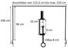 Tisch Deko Stange Klemme Gestell Metall schwarz ausziehbar Tafel 115,5-210 cm Bild 2