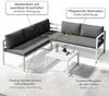 Sitzgruppe Weiß Aluminium Lounge Ecksofa mit Liegefunktion wetterfest Garten Tisch Outdoor-Möbel Bild 5