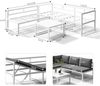 Sitzgruppe Weiß Aluminium Lounge Ecksofa mit Liegefunktion wetterfest Garten Tisch Outdoor-Möbel Bild 3