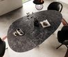 Esstisch Edge Oval 220x120 Keramik Laminam® Nero Greco Anthrazit Troa Metall Schwarz Bild 5