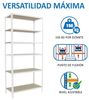 Simonrack Schwerlastregal, Lagerregal, 250 x 100 x 40 cm, Metallregal, Kellerregal, Biegestelle 150 kg, 6 Holzfachböden, Weiss/Holz - Maderclick Bild 4