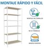 Simonrack Schwerlastregal, Lagerregal, 250 x 100 x 40 cm, Metallregal, Kellerregal, Biegestelle 150 kg, 6 Holzfachböden, Weiss/Holz - Maderclick Bild 5
