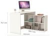 Dmora - Schreibtisch Arros, Mehrzweckschreibtisch, Bürotisch für PC, Eckschreibtisch, 112x101 h77 cm, Mattweiß Bild 2