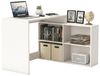 Dmora - Schreibtisch Arros, Mehrzweckschreibtisch, Bürotisch für PC, Eckschreibtisch, 112x101 h77 cm, Mattweiß Bild 3