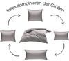 Bettwaesche-mit-Stil Mako-Satin / Baumwollsatin Bettwäsche uni / einfarbig dunkelgrau Kissenbezug 70x90 cm Bild 4