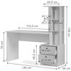 Esstisch Denton Weiß 136 x 55 cm mit 2 Schubladen Vicco Bild 3