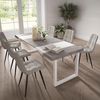 Skraut Home | Ausziehbarertisch | Multifunktionaler ausziehbarer | 220 | Für 10 Gäste | Massivholz Beine | Moderner Stil | Mattweiß und Zement Bild 2