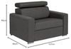 Vente-unique - VIZIR Sessel Stoff Grau - B 95 cm x H 105 cm85 cm x L 127 cm Bild 3