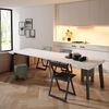 Skraut Home | Ausziehbarertisch | Multifunktionaler ausziehbarer | 300 | Für 14 Gäste | Hölzerne Beine | Moderner Stil | Weiß Bild 2