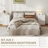 HOMCOM Nachttisch griffloses Design (Beistelltisch mit 3 Schubladen, 2-St, Nachtschrank), für Schlafzimmer, Wohnzimmer, 40 x 30 x 59,5 cm, Weiß Bild 4